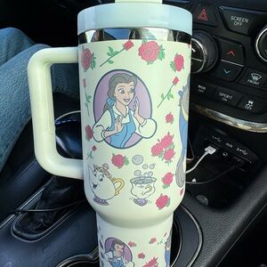 Beauty and the Beast Ceramic Travel Mug with Roses